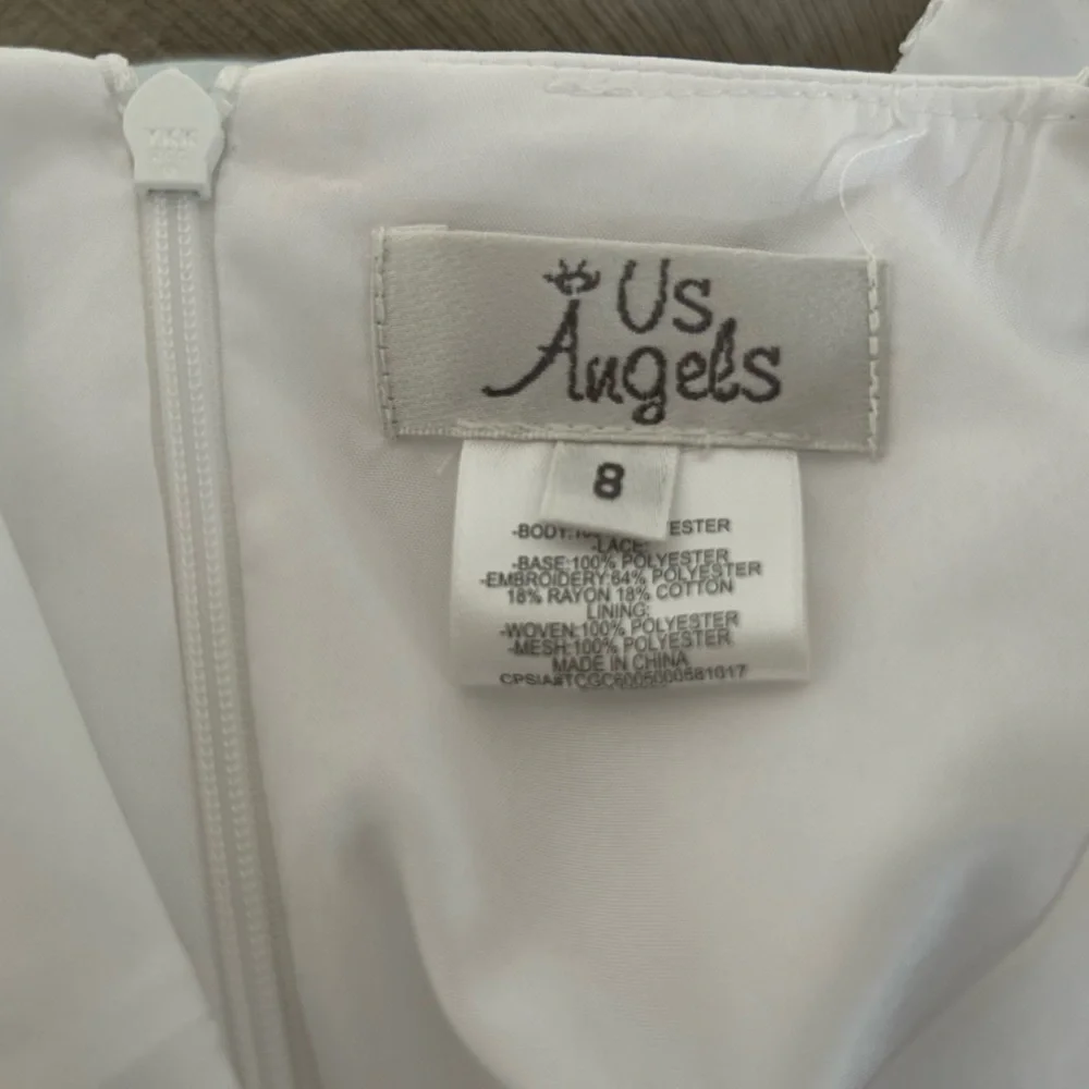 US ANGELS communion/flower girl off shoulder dress - Picture 3 of 4